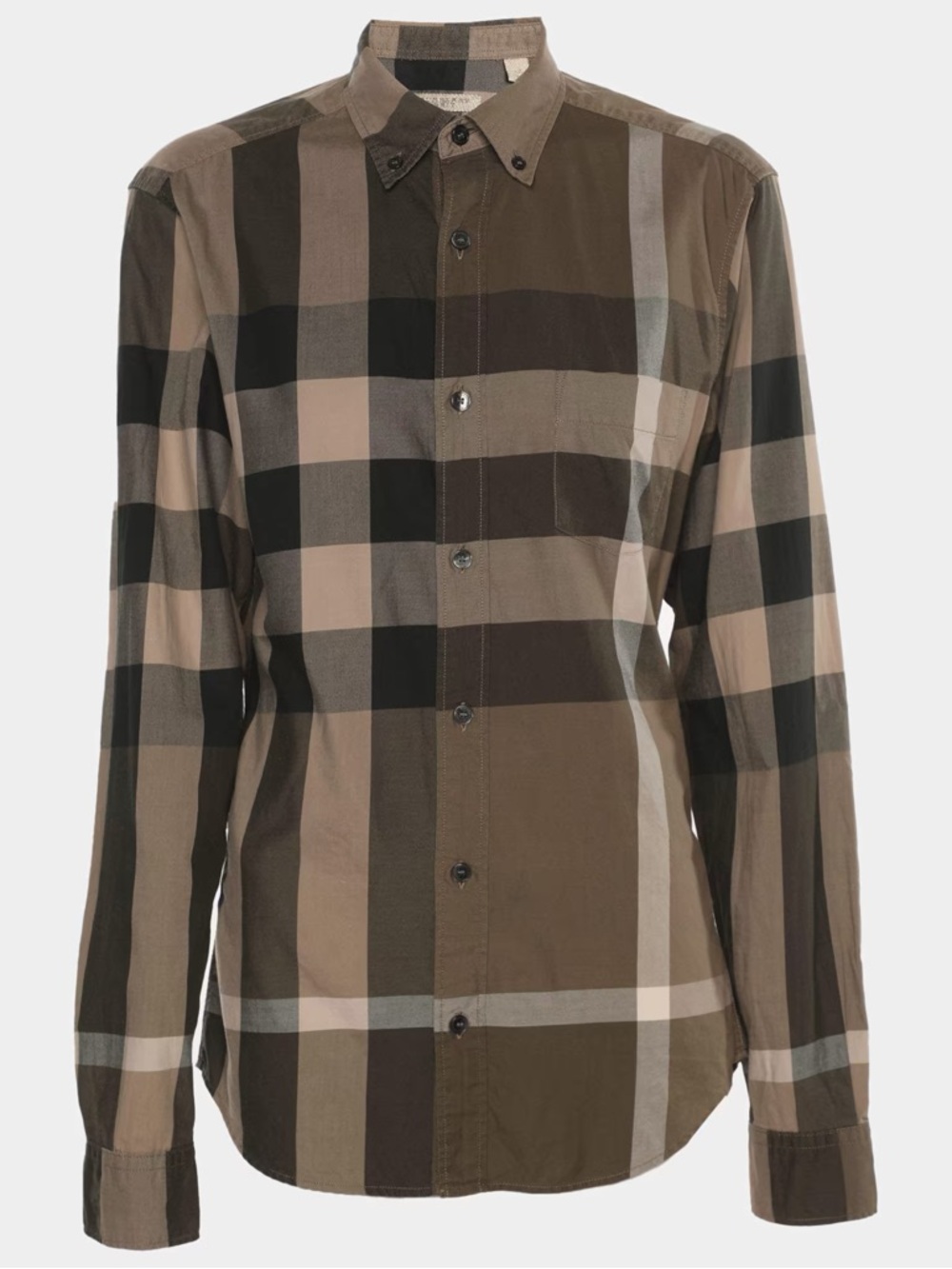 Burberry Brit Green Brown Check Cotton Shirt S
